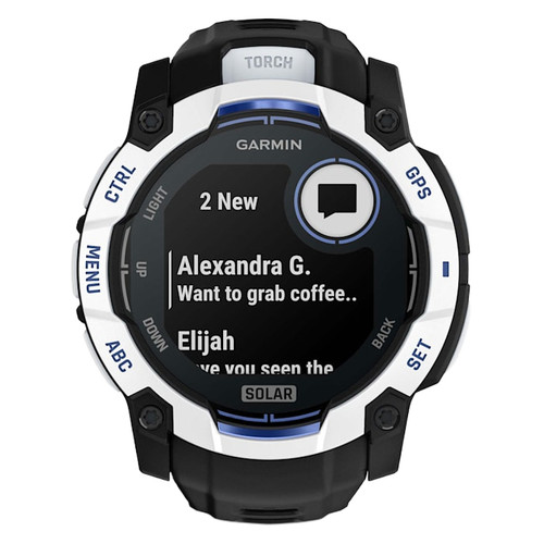 Garmin Instinct 3 Watch | Limited Edition | Solar | 50mm | Whitestone | Black Band