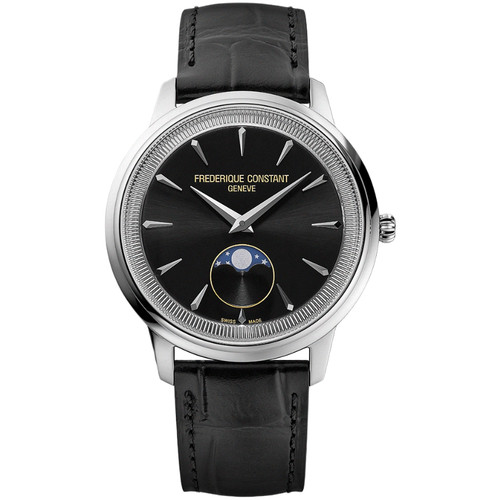 Frederique Constant Classics Watch | Moneta Moonphase | 37mm | Quartz | Black