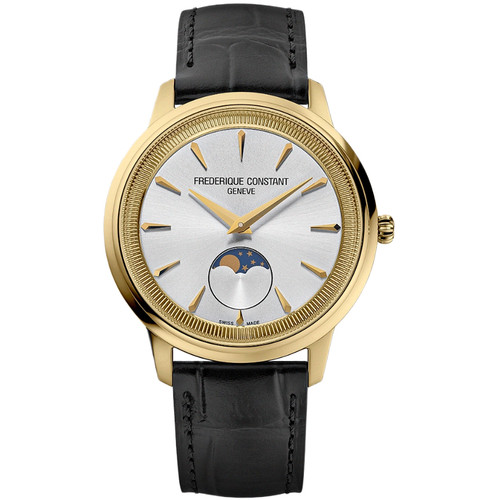 Frederique Constant Classics Watch | Moneta Moonphase | 37mm | Quartz | Silver & Yellow Gold