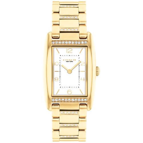 Coach Reese Crystal Watch | 35mm | Quartz | White | Gold Bracelet