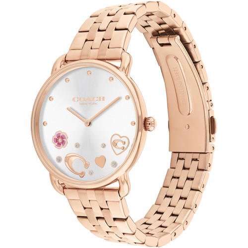 Coach Elliot Crystal Watch | 28mm | Quartz | White | Rose Gold Bracelet