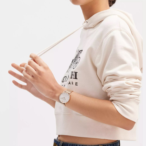 Coach Elliot Watch | 36mm | Quartz | Silver | Rose Gold Bracelet