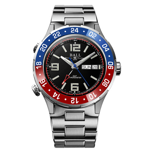 Ball Roadmaster Marine GMT Watch | Limited Edition 300M | 40mm | Swiss Automatic | COSC | Black | Pepsi Bezel