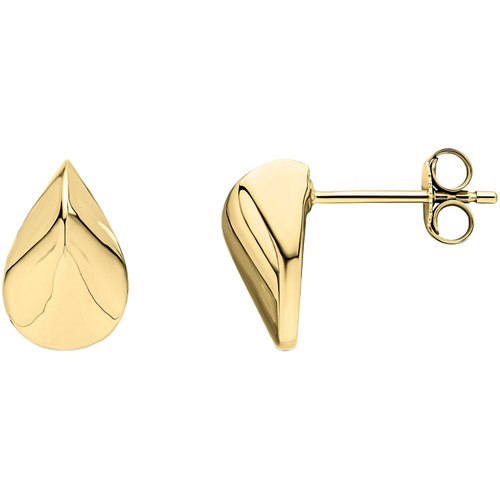 9ct Yellow Gold Ridged Pear shape Stud Earrings
