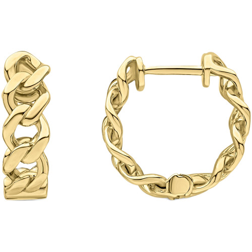 9ct Yellow Gold Curb Link Hinged Hoop