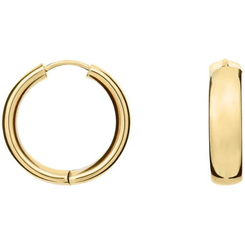 9ct Yellow Gold Rounded Flat 5mm Huggy 20mm