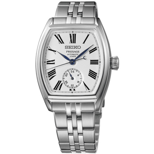 Seiko Presage Classic Enamel Tonneau Watch | 36mm | Automatic | White
