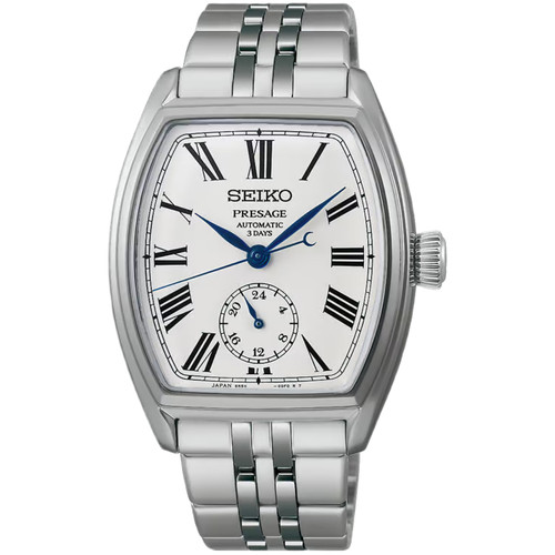 Seiko Presage Classic Enamel Tonneau Watch | 36mm | Automatic | White