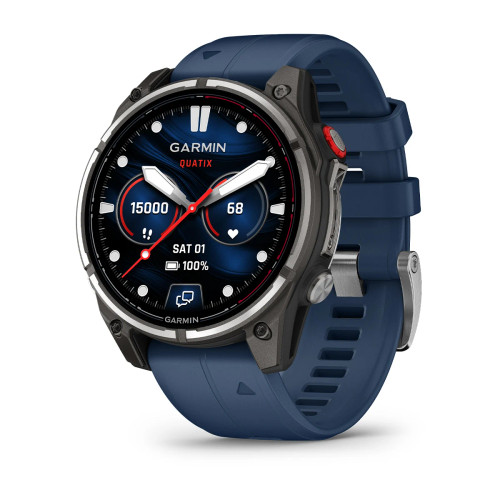 Garmin Quatix 8 Pro AMOLED Marine Watch | Sapphire | Titanium | 47mm | Blue