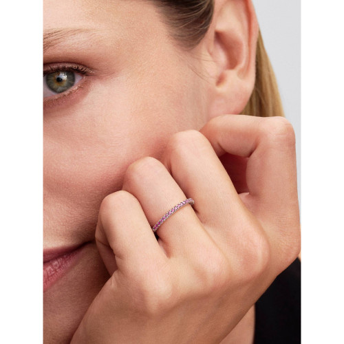 Pandora Ring with Fancy Pink Cubic Zirconia | Sterling Silver | Size 50mm