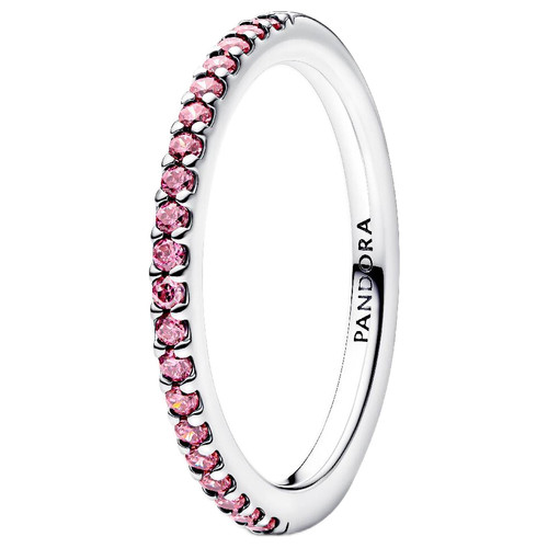 Pandora Ring with Fancy Pink Cubic Zirconia | Sterling Silver | Size 52mm