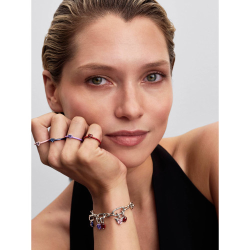 Pandora Heart Ring with Salsa Red Crystal and Red Enamel | Sterling Silver | Size 56mm