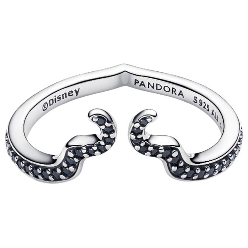 Pandora Disney Maleficent Ring with Black Crystal | Sterling Silver | Size 56mm