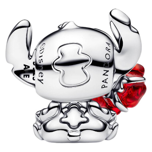 Pandora Disney Stitch Charm with Red Murano Glass, Black and Green Enamel | Sterling Silver
