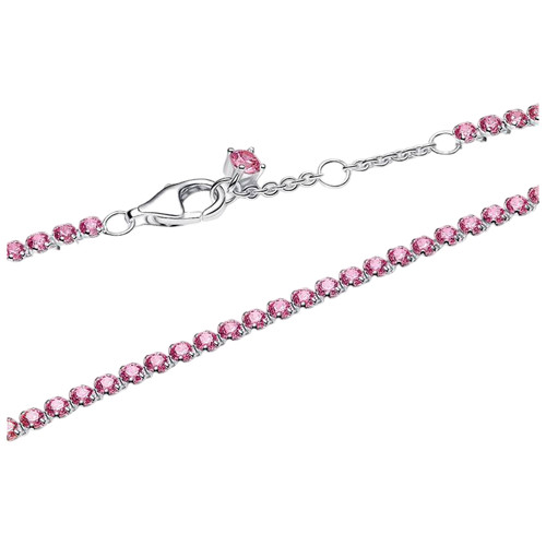 Pandora Tennis Bracelet with Fancy Pink Cubic Zirconia | Sterling Silver | Size 20 cm