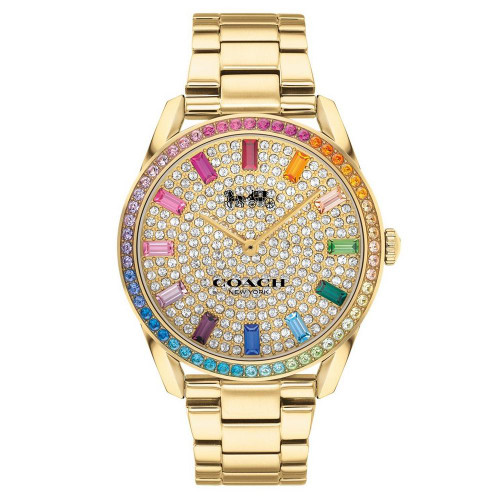 Coach Preston Ladies Watch | 36mm | Quartz | Yellow Gold Tone with Crystals