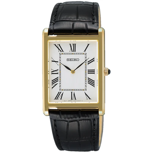 Seiko Classic Watch | 27x39mm | Quartz | White with Gold Case