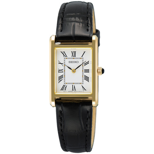 Seiko Classic Ladies Watch | 19x29mm | Quartz | White with Gold Case
