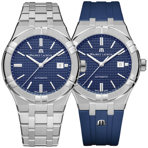 Maurice Lacroix AIKON Watch | Swiss Automatic | 42mm | Blue | Bracelet & Strap
