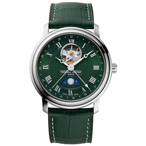 Frederique Constant Classic Heart Beat Moonphase Watch | 40mm | Swiss Automatic | Green