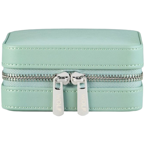 WOLF X LIBERTY Julia Interior Small Travel Jewellery Zip Case | Sage Green