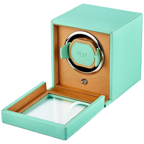 WOLF Cub Single Watch Winder with Glass Cover | Mint