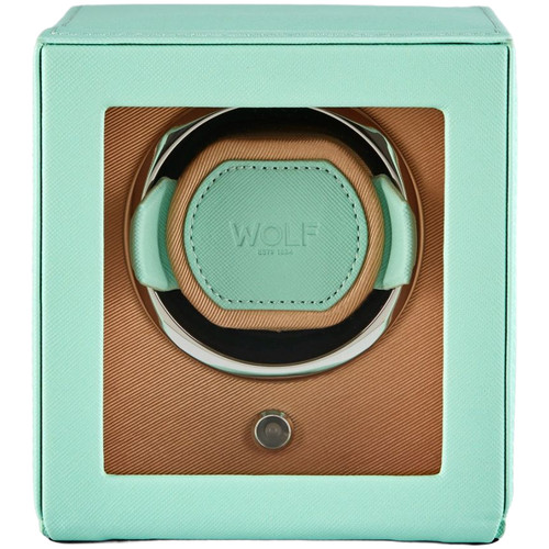 WOLF Cub Single Watch Winder with Glass Cover | Mint