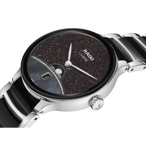 Rado Centrix Diamonds Moonphase Watch | Limited Edition | 35mm | Quartz | Black