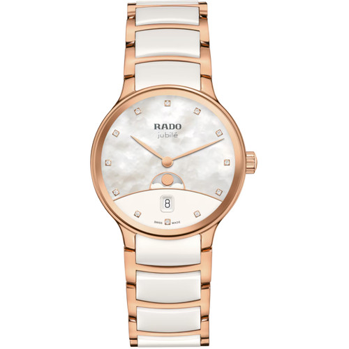 Rado Centrix Diamonds Moonphase Watch | 35mm | Quartz | White Mother Of Pearl