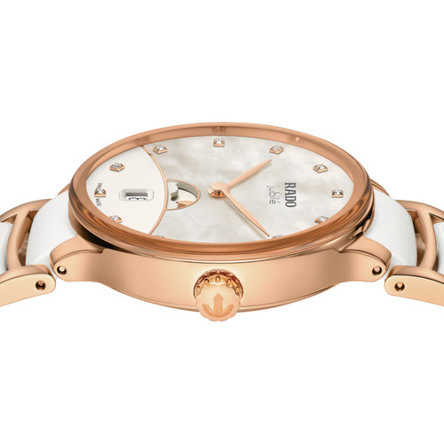 Rado Centrix Diamonds Moonphase Watch | 35mm | Quartz | White Mother Of Pearl