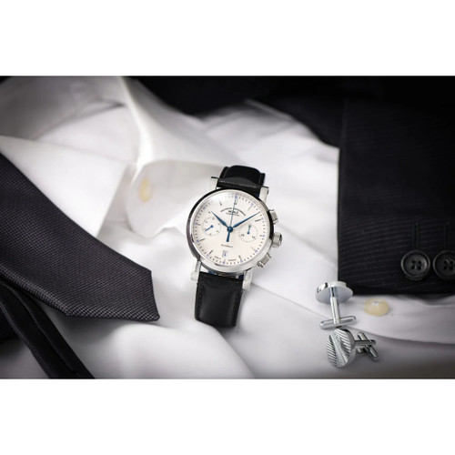 MUHLE GLASHUTTE Teutonia IV Chronograph Watch | 39mm | Automatic | White