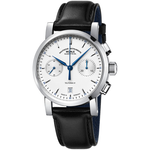 MUHLE GLASHUTTE Teutonia IV Chronograph Watch | 39mm | Automatic | White