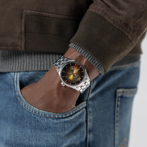 Hamilton Jazzmaster Open Heart Watch | 40mm | Swiss Automatic | Silver