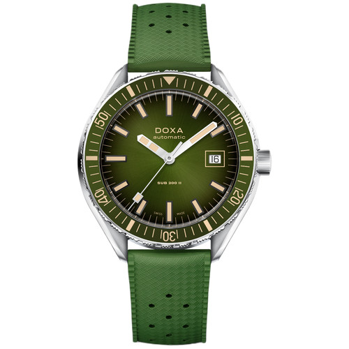DOXA SUB 200 II Sea Emerald Watch | 200M | 44mm | Swiss Automatic | Green | Green Strap