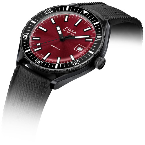 DOXA SUB 200 II Redcoral Watch | 200M | 44mm | Swiss Automatic | Red | Black Strap