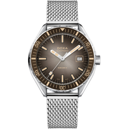 DOXA SUB 200 II Sharkhunter Vintage Watch | 200M | 44mm | Swiss Automatic | Gradient Smoked | Grey Bezel | Mesh Bracelet