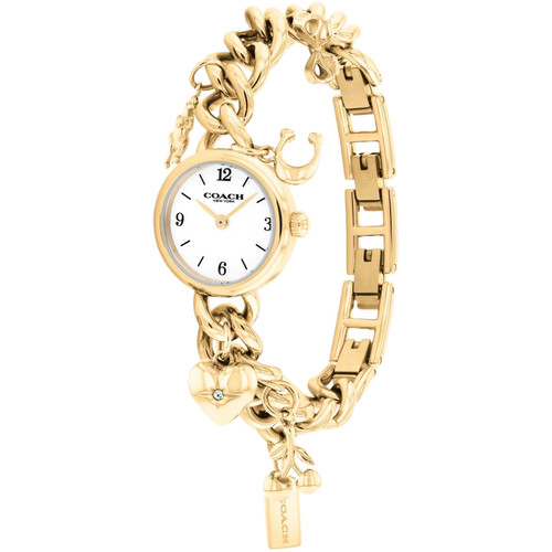 Coach Iris Watch | 22mm | Quartz | White | Gold Bracelet