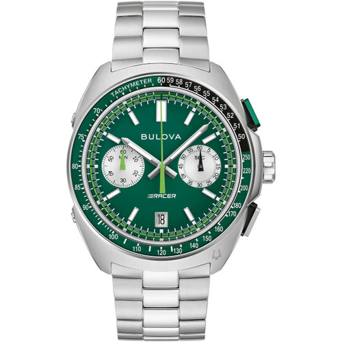 Bulova Racer Chronograph Watch | 100M | 42mm | Quartz | Green