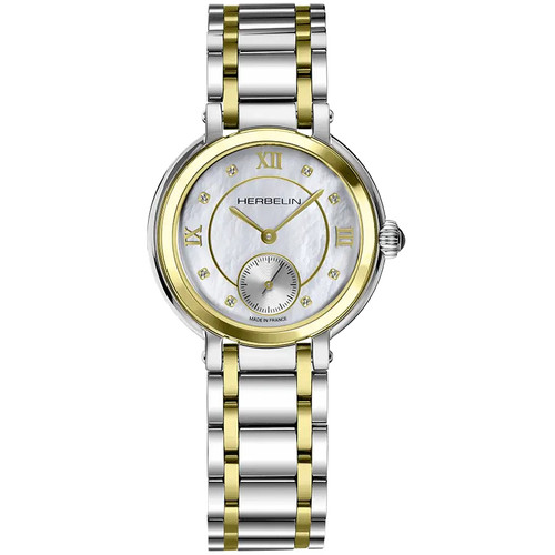 Herbelin Galet Small Seconds Watch | 31.5mm | Swiss Quartz | Mother-of-pearl | Two-tone