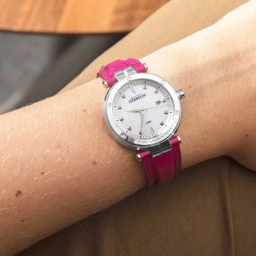 Herbelin Newport Watch | 34.5mm | Swiss Quartz | Diamonds | White Mother-of-pearl