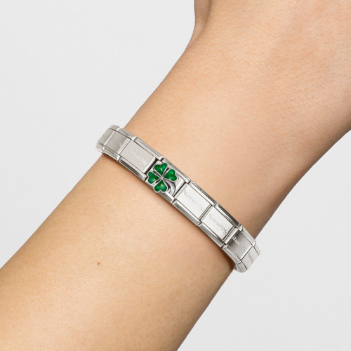 Nomination Composable Classic Charm | Silver | Green Four-Leaf Clover