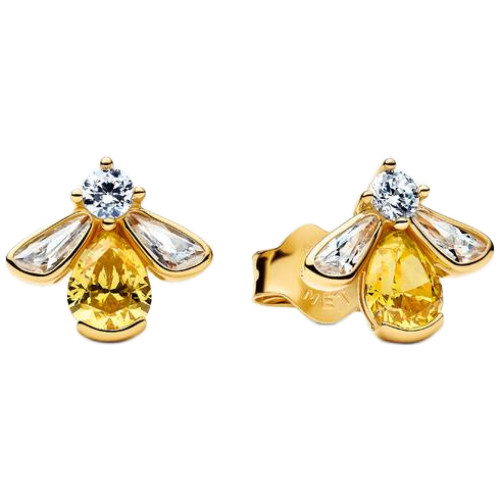 Pandora Bee Stud Earrings with Vibrant Yellow Zirconia | 14k Gold-plated | DV 264559C01 | 264559C01
