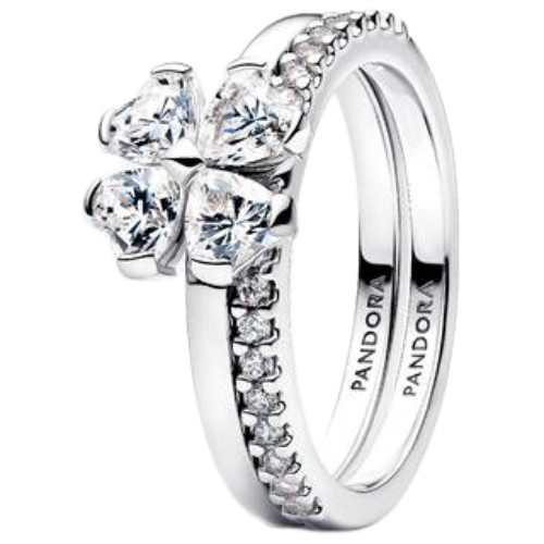 
Pandora Clover Splittable Ring with Zirconia | Sterling Silver | DV 194507C01-54 | 194507C01-54
