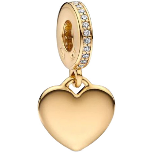 Pandora Engravable Heart Tag Dangle Charm | 14k Gold Plating | DV 768761C01 | 768761C01