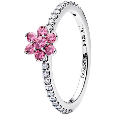 Pandora Flower Ring with Fancy Pink Zirconia | Sterling Silver | DV 194499C02-56 | 194499C02-56
