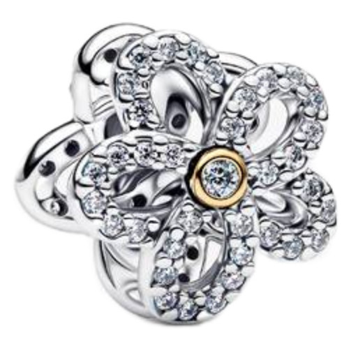 Pandora Flower Charm | 14k Gold-Plated | Sterling Silver | DV 764480C01 | 764480C01