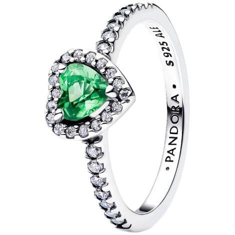Pandora Heart Ring with Mint Green Crystal Zirconia | Sterling Silver | DV 198421C08-58 | 198421C08-58