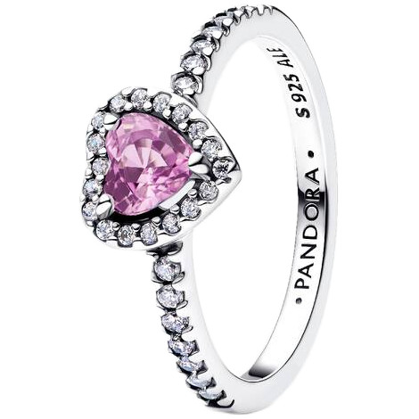 Pandora Heart Ring with Light Purple Crystal Zirconia | Sterling Silver | DV 198421C12-60 | 198421C12-60