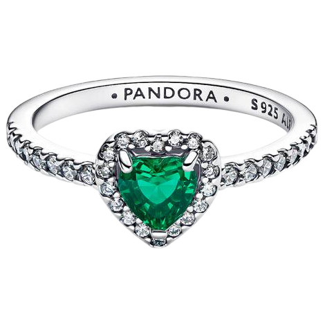 Pandora Heart Ring with Royal Green Crystal Zirconia | Sterling Silver | DV 198421C07-60 | 198421C07-60