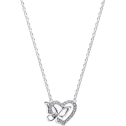 Pandora Heart and Butterfly Collier with Zirconia | Sterling Silver | DV 394477C01-45 | 394477C01-45